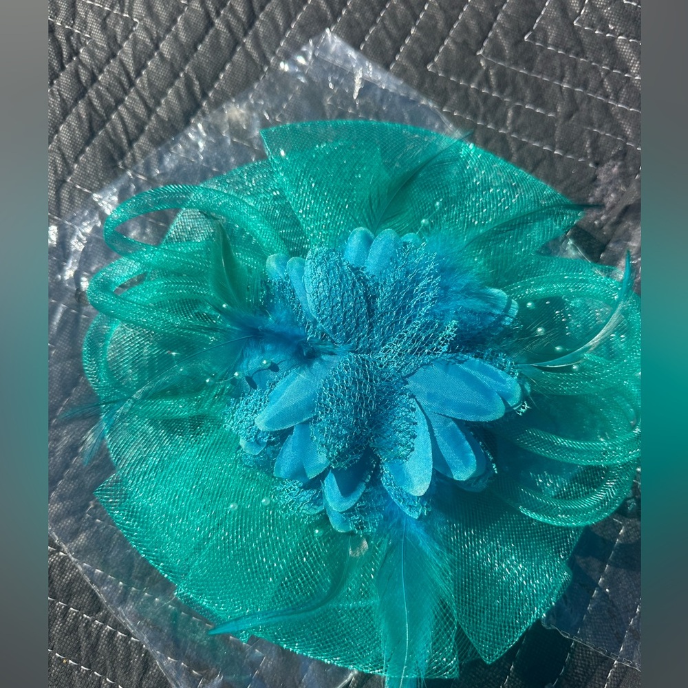 Green Teal Floral Headband Hair Clip - Stylish Women’s Accessory